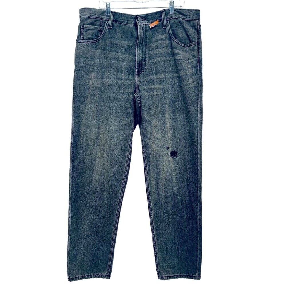 Levis 550 Jeans Sz 38x34 Men’s Relaxed Fit Tapered Leg Distressed Black New